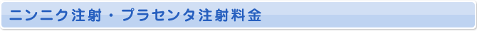 ニンニク注射・プラセンタ注射料金
